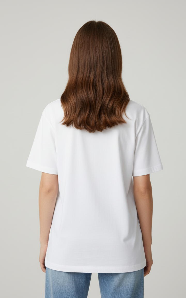 Unisex Oversize Bisiklet Yaka Tişört - ‘Eternally Devoted’ Tasarım
