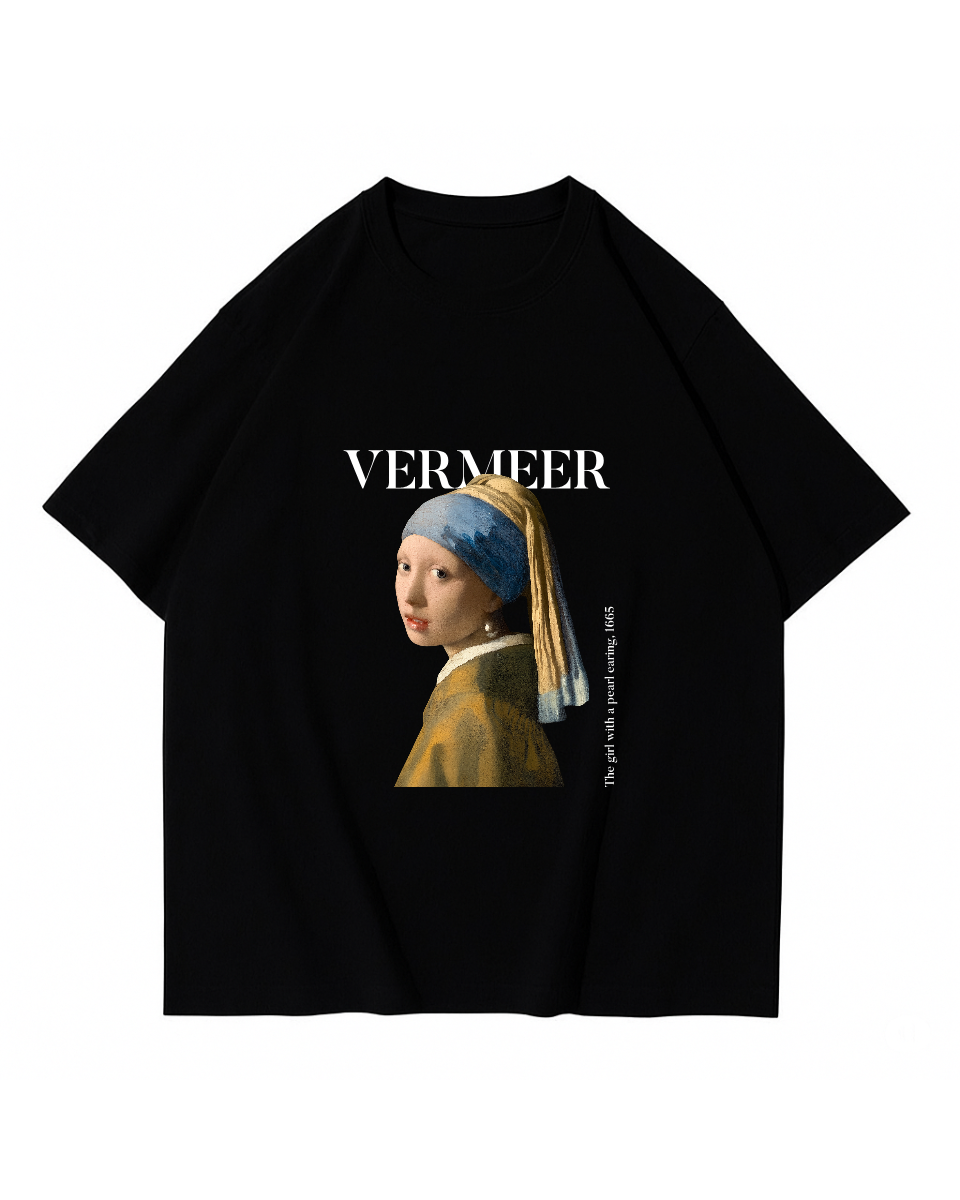 Unisex İnci Küpeli Kız Tshirt
