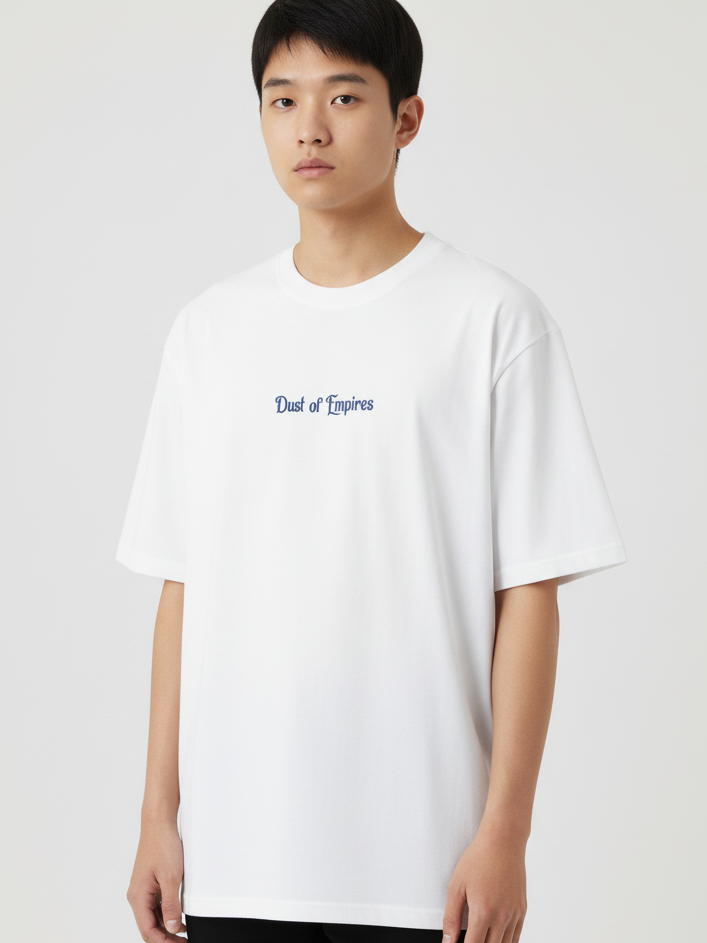 Unisex Oversize Bisiklet Yaka Tişört – ‘Dust of Empires’ Tasarım