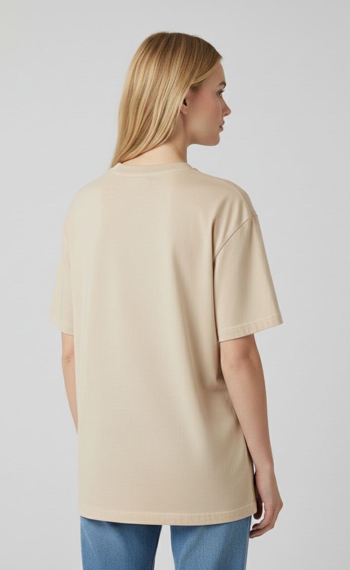 Unisex Oversize Bisiklet Yaka Tişört – ‘Lovely Nostalgia’ Tasarım