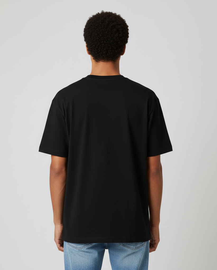 Unisex Oversize Basic Bisiklet Yaka Tişört