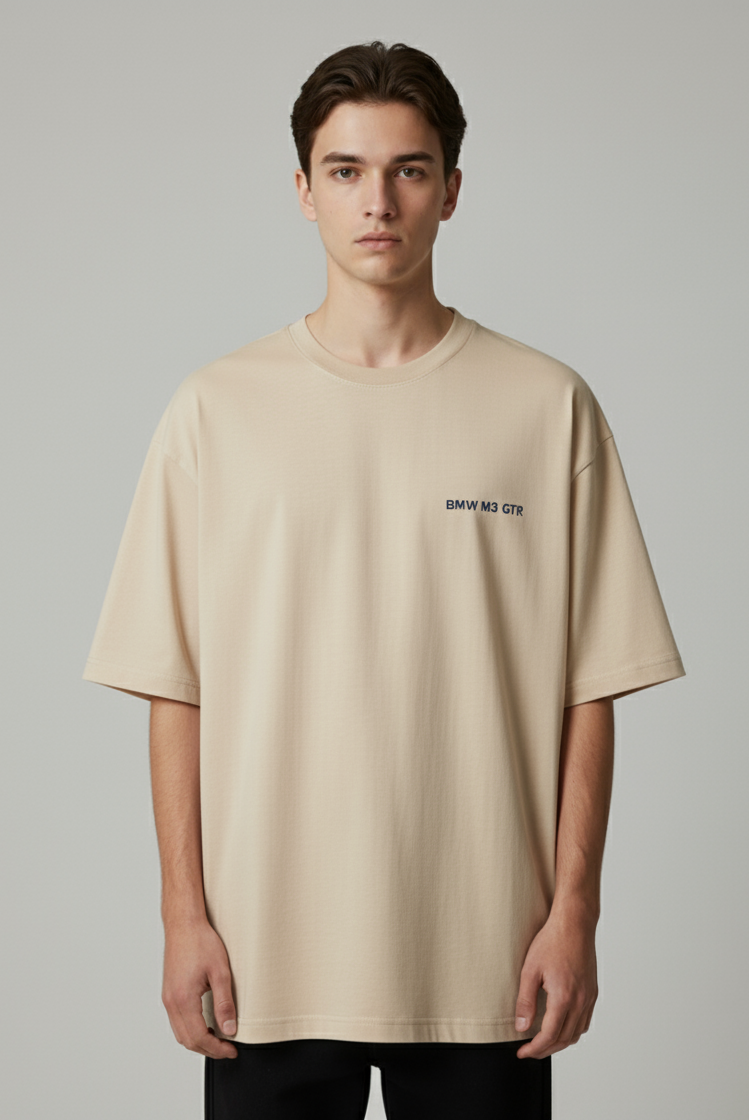 Unisex Oversize Bisiklet Yaka Tişört – BMW M3 GTR Tasarım