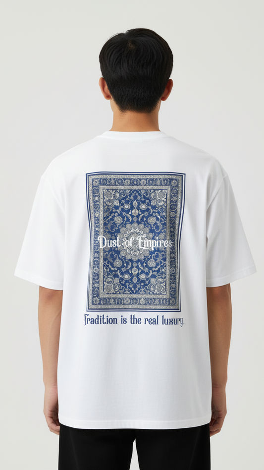 Unisex Oversize Bisiklet Yaka Tişört – ‘Dust of Empires’ Tasarım
