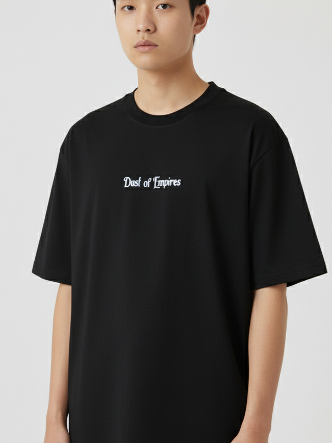 Unisex Oversize Bisiklet Yaka Tişört – ‘Dust of Empires’ Tasarım