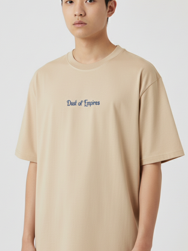 Unisex Oversize Bisiklet Yaka Tişört – ‘Dust of Empires’ Tasarım