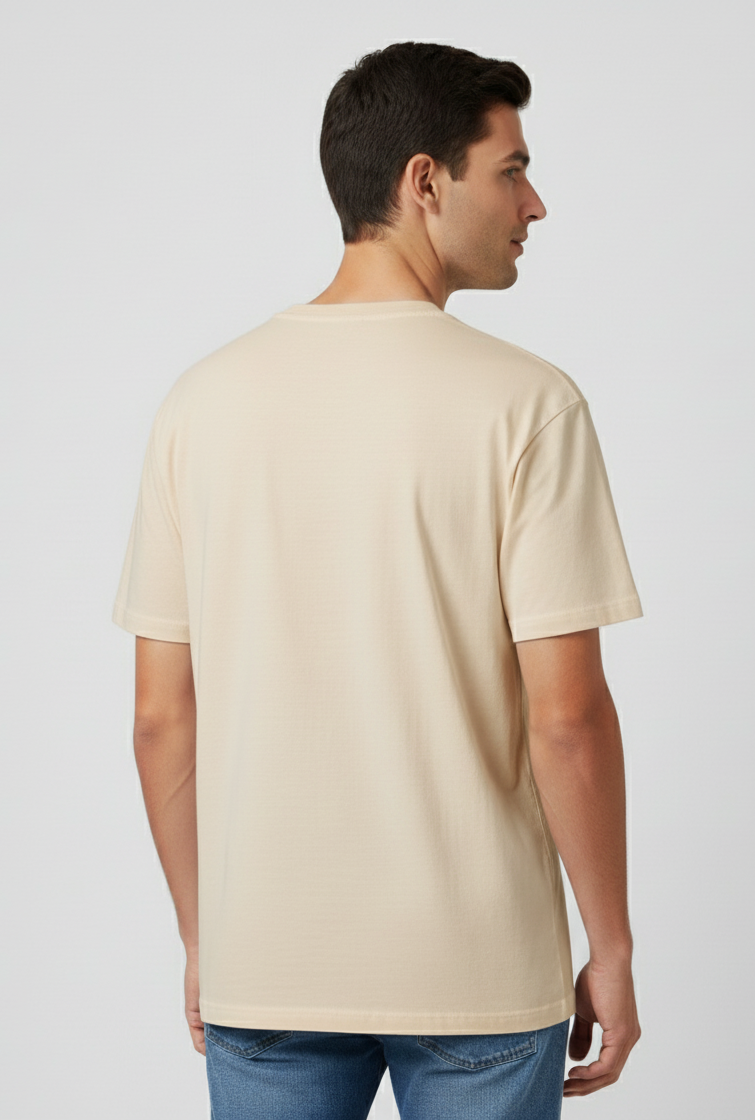 Unisex Oversize Basic Bisiklet Yaka Tişört