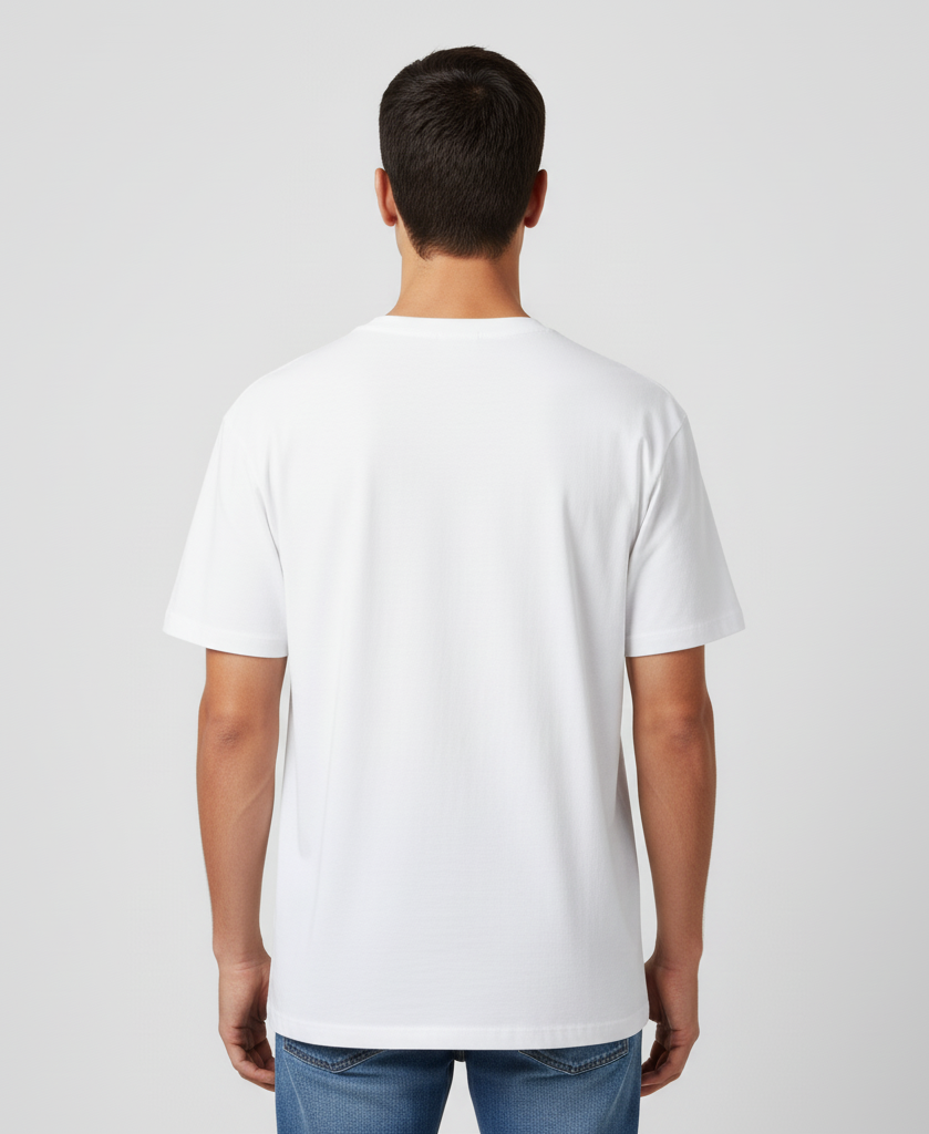 Unisex Oversize Basic Bisiklet Yaka Tişört