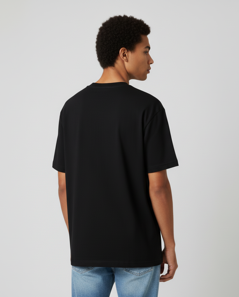 Unisex Oversize Basic Bisiklet Yaka Tişört
