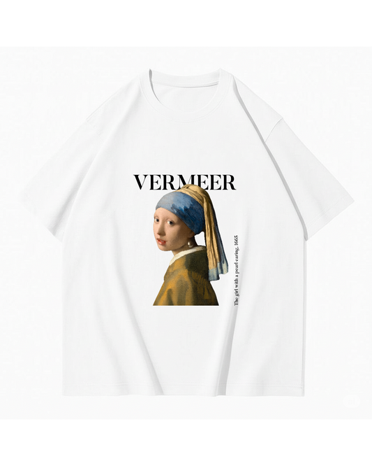 Unisex İnci Küpeli Kız Tshirt
