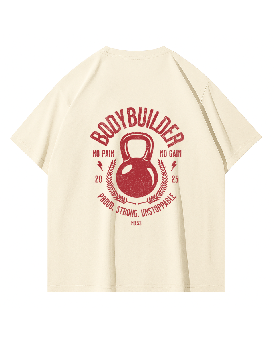 Bodybuilder Bej Tişört